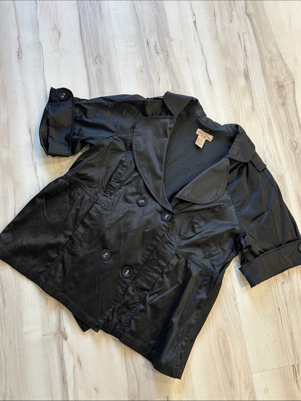 Paris Blues Black Short-Sleeve Double-Breasted Blazer